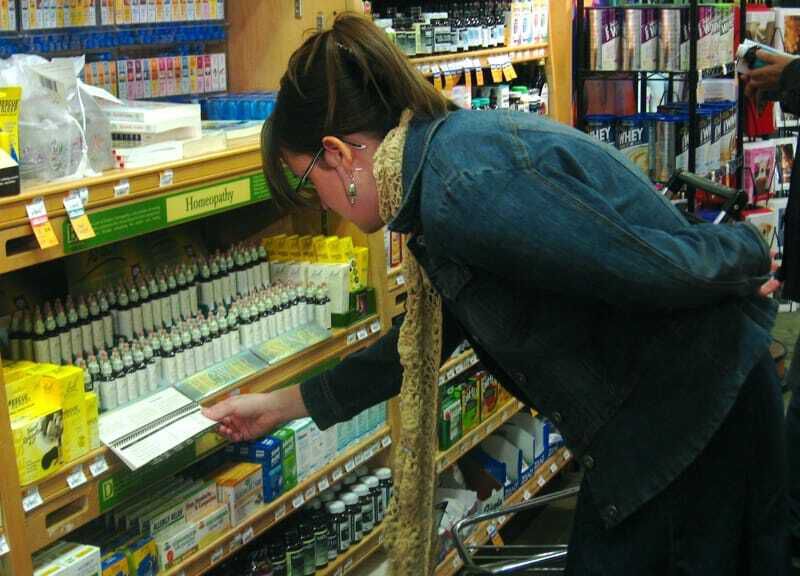 Woman shopping for homeopathy